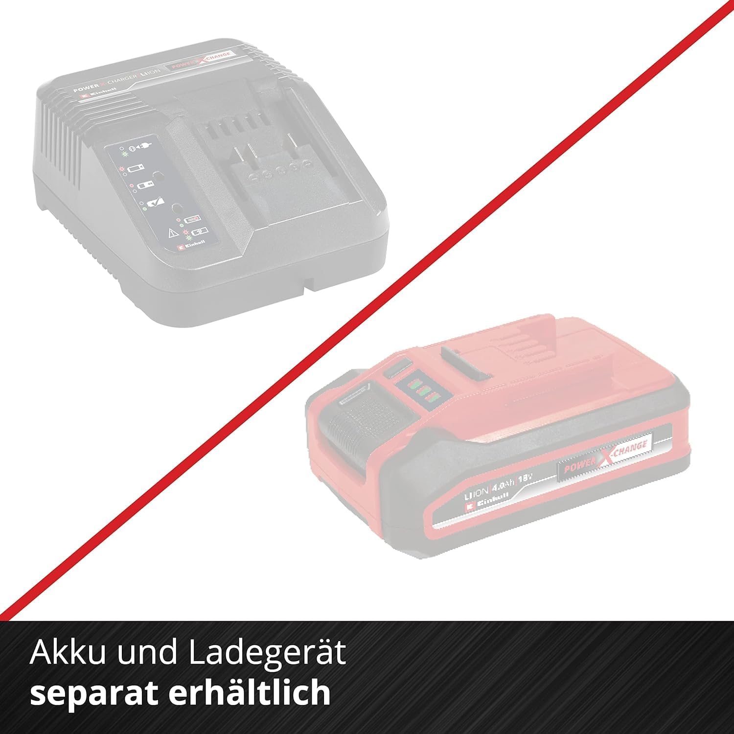 Einhell Akku-Rasenmäher GE-HM 18/38 Li - Solo Power X-Change (Li-ion, 18V, kugelgelagerte Mähspindel mit 5 präzisionsgeschliffenen Stahlmessern, ohne Akku und Ladegerät)
