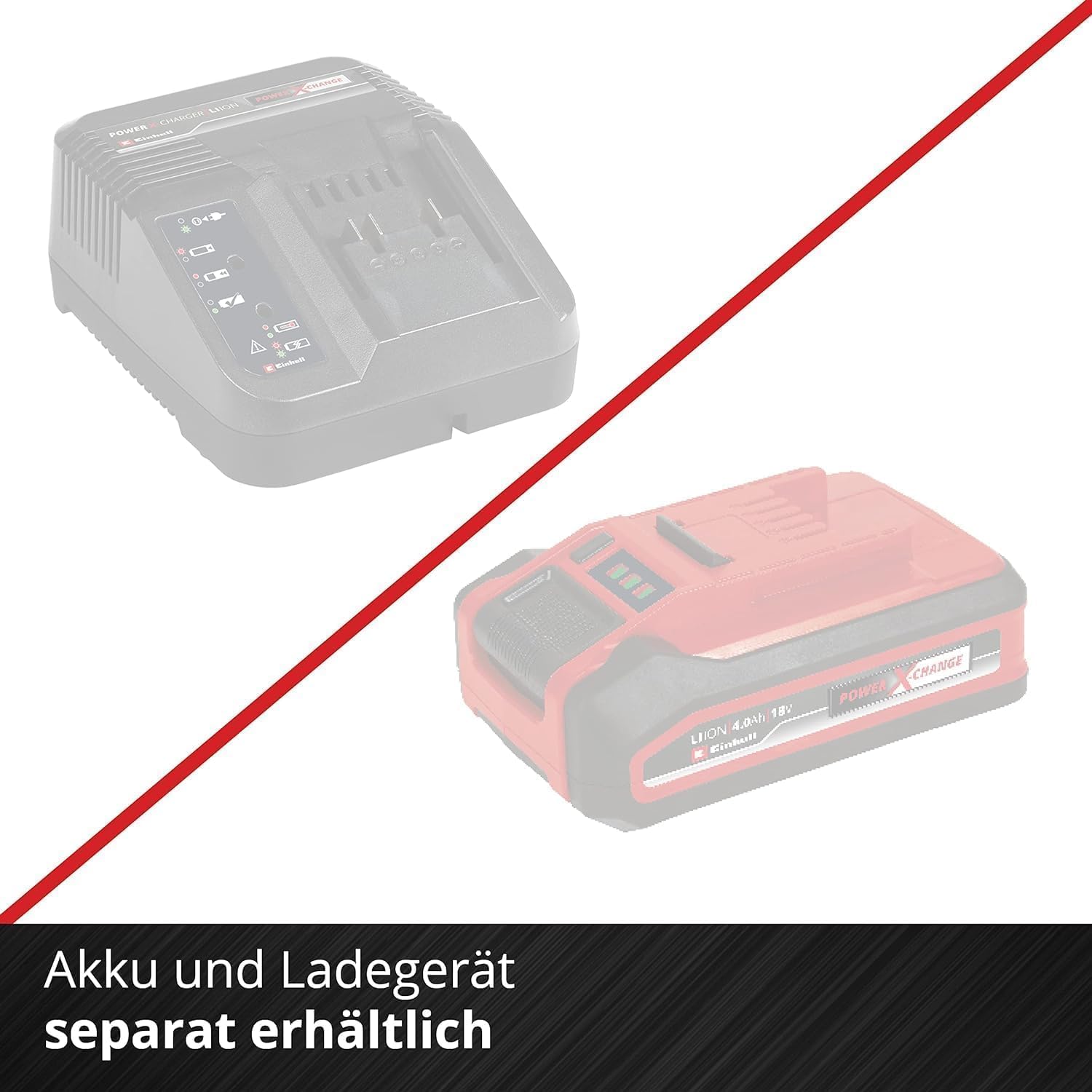 Einhell Akku-Rasenmäher GE-CM 36/43 Li M-Solo Power X-Change (36 V, 43 cm Schnittbreite, bis 600 m², Brushless, Mulchfunktion, 63L Fangkorb, 25-75 mm Schnitthöhe, ohne Akku)