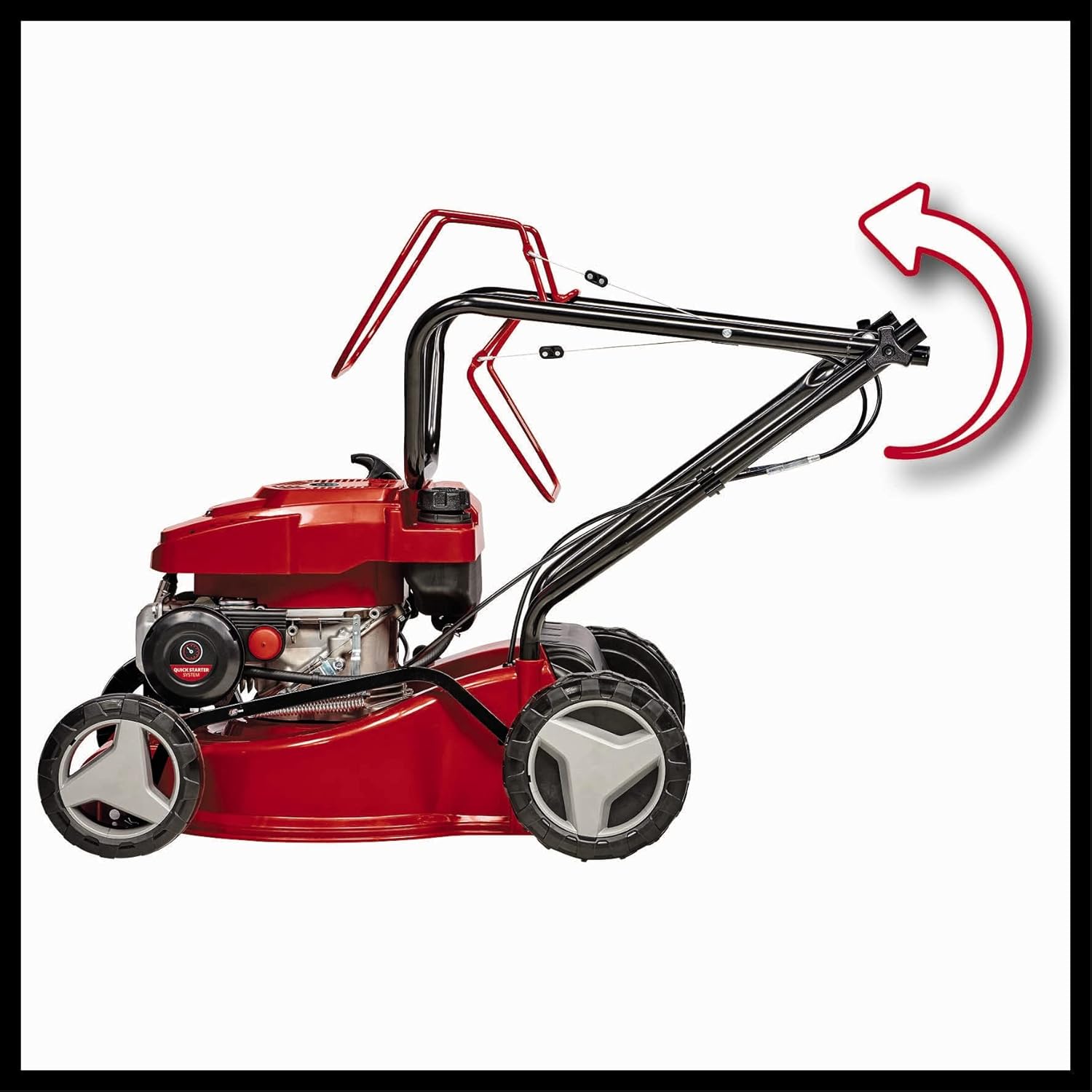 Einhell Benzin-Rasenmäher GC-PM 40/2 S (2 kW, 1-Zylinder 4-Takt-OHV-Motor, abschaltbarer Hinterradantrieb, 7-stufige zentrale Schnitthöhenverstellung, 45 l-Grasfangsack)