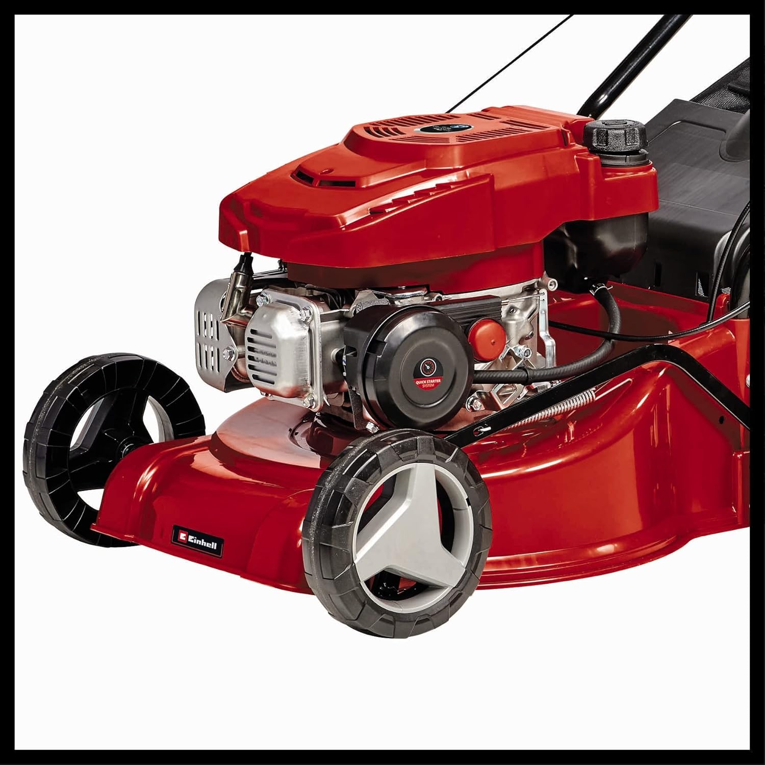 Einhell Benzin-Rasenmäher GC-PM 40/2 S (2 kW, 1-Zylinder 4-Takt-OHV-Motor, abschaltbarer Hinterradantrieb, 7-stufige zentrale Schnitthöhenverstellung, 45 l-Grasfangsack)