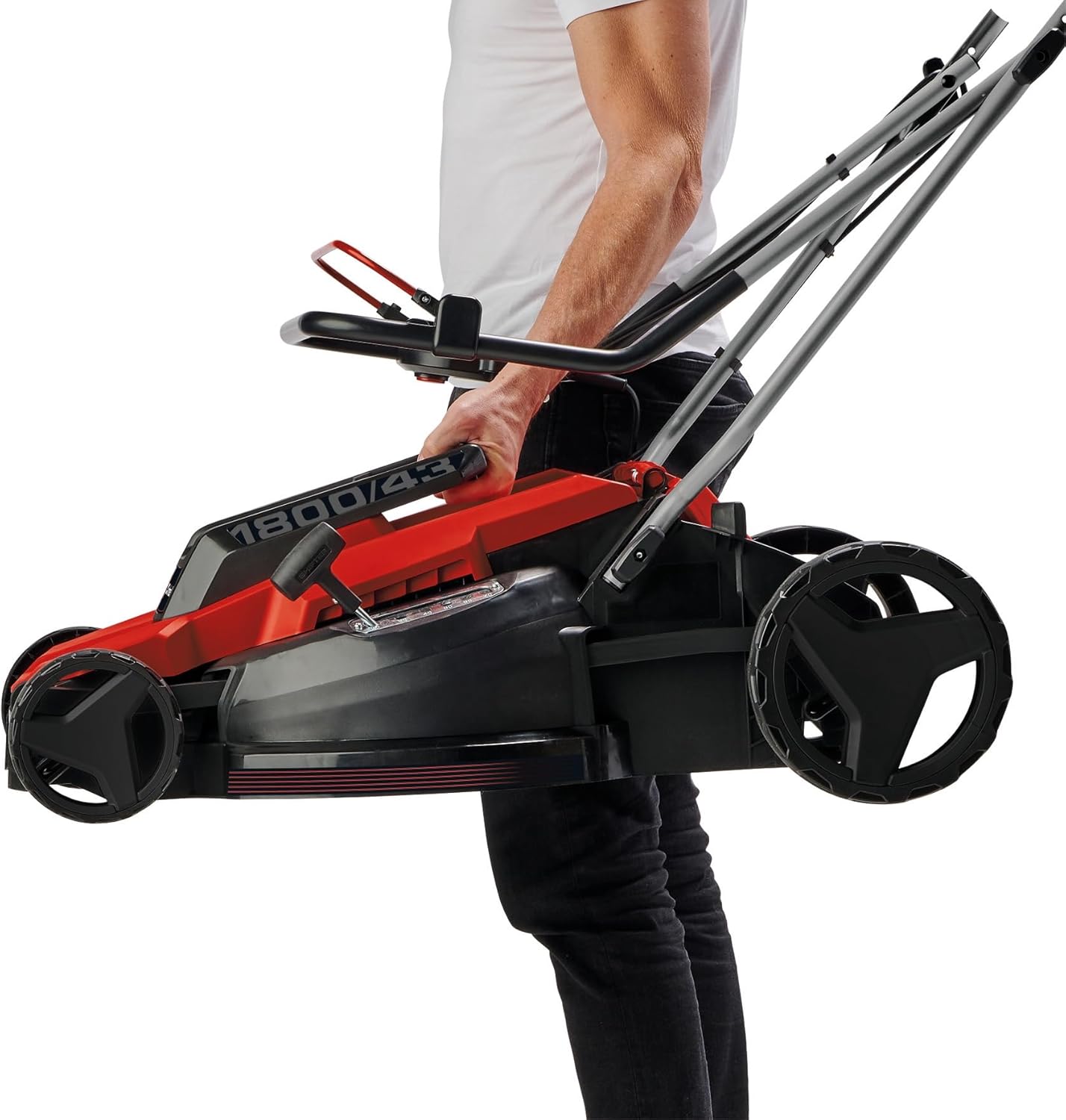 Einhell Elektro-Rasenmäher GC-EM 1800/43 (1.800 W, 43 cm Schnittbreite, bis 800 m², 50 L Fangkorb, zentrale Schnitthöhenverstellung mit 20-65 mm Schnitthöhe)