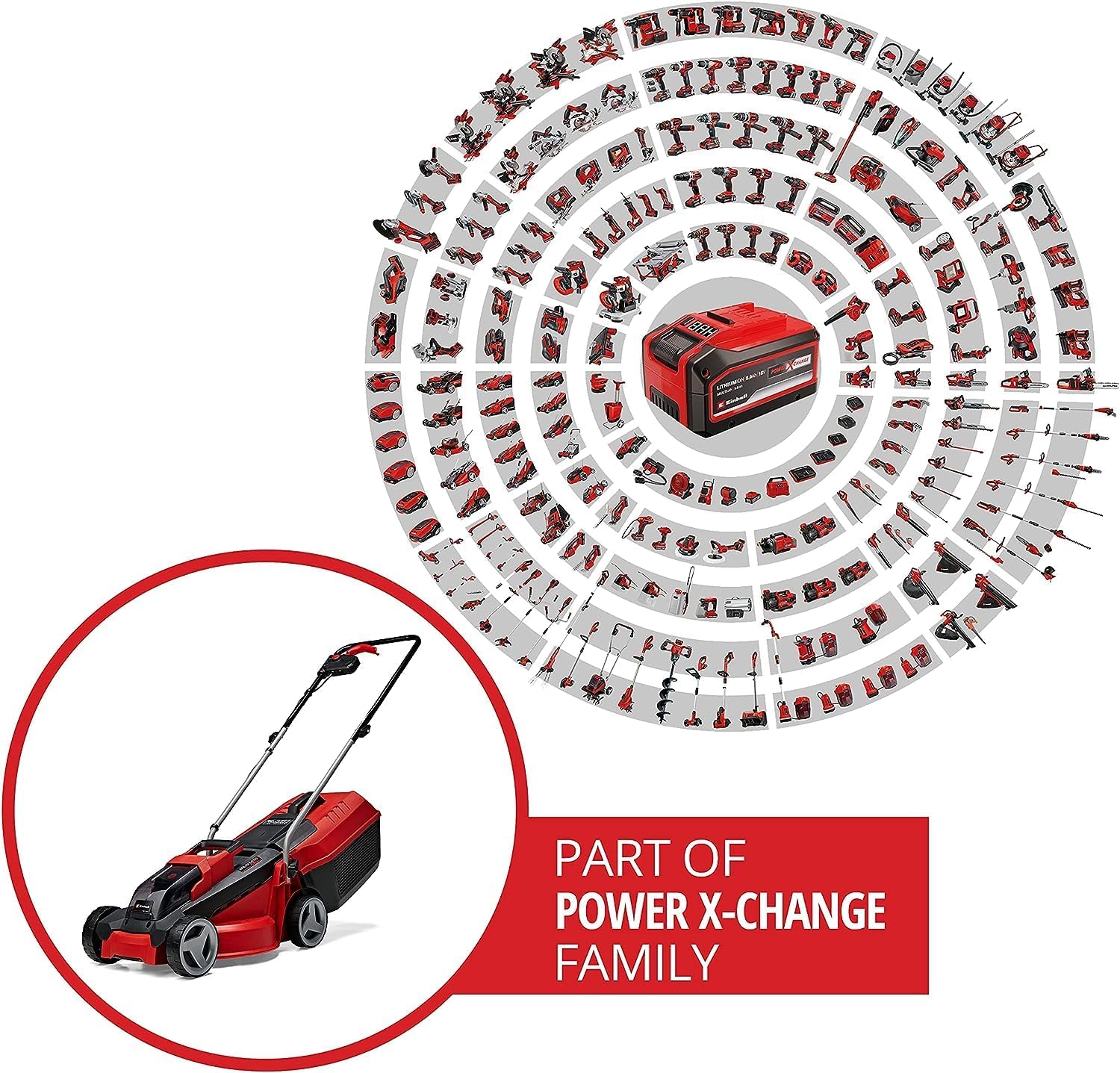 Einhell Akku-Rasenmäher GE-CM 18/30 Li Kit, 18 V, 30 cm, bis 150 m², Brushless, 25 L Fangkorb, inkl. 3,0 Ah Akku + Ladegerät