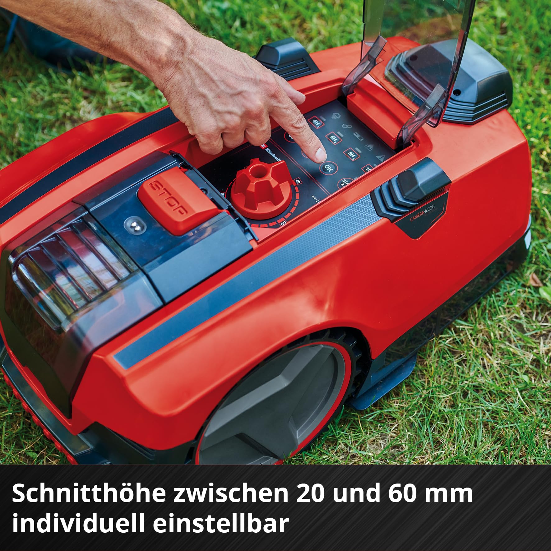 Einhell Akku-Rasenmäher GE-CM 18/33 Li Kit, 18 V, 33 cm Schnittbreite, bis 200 m², 30 L Fangkorb, inkl. 4,0 Ah Akku + Lader