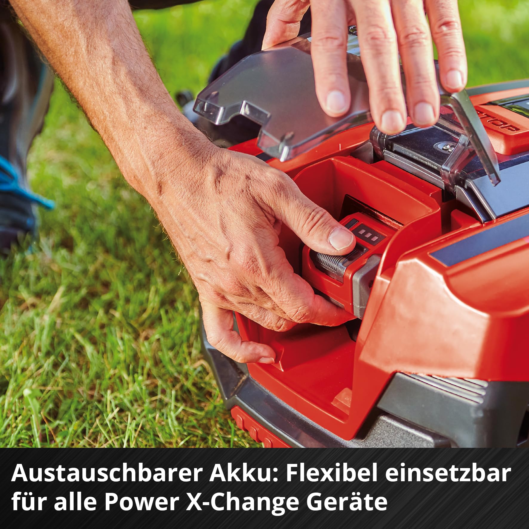 Einhell Akku-Rasenmäher GE-CM 18/33 Li Kit, 18 V, 33 cm Schnittbreite, bis 200 m², 30 L Fangkorb, inkl. 4,0 Ah Akku + Lader
